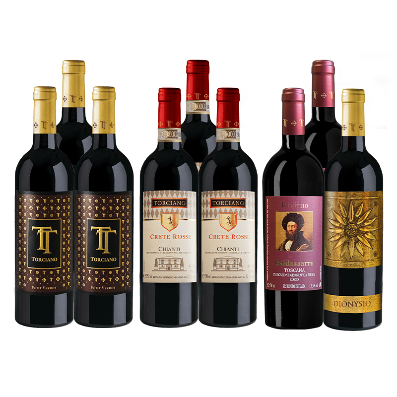 Torciano Mix: 8 Red Wines + 1 Primitivo